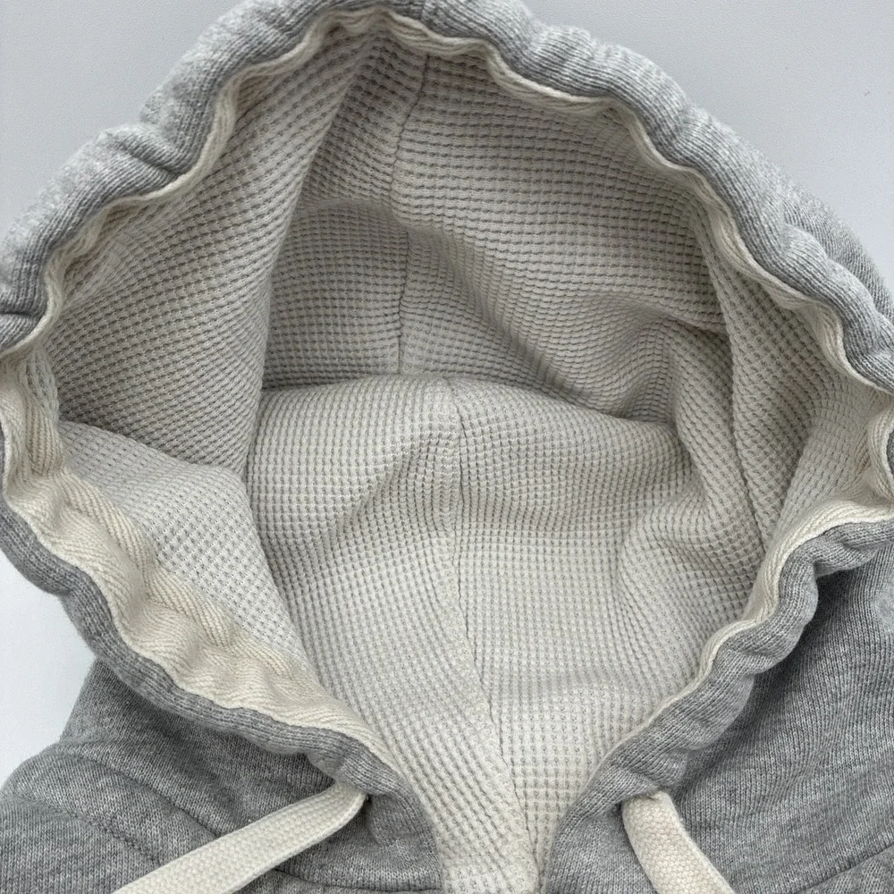 Polo Ralph Lauren Mens XXL Gray Full Zip Hoode Waffle Lined Pony Logo Sweatshirt
